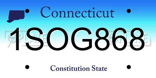 1SOG868 Connecticut License Plate