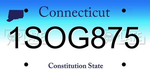 1SOG875 Connecticut License Plate