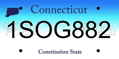 1SOG882 Connecticut License Plate