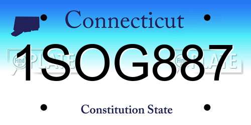 1SOG887 Connecticut License Plate