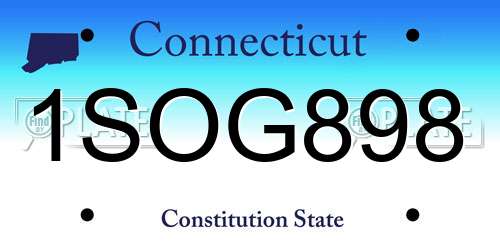 1SOG898 Connecticut License Plate
