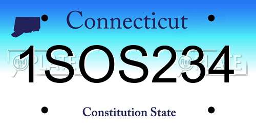 1SOS234 Connecticut License Plate