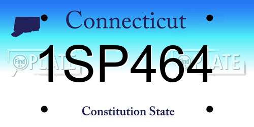 1SP464 Connecticut License Plate