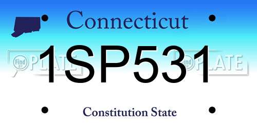 1SP531 Connecticut License Plate