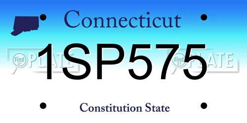 1SP575 Connecticut License Plate