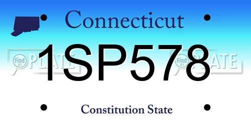 1SP578 Connecticut License Plate