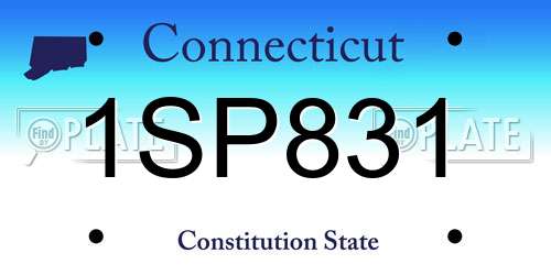 1SP831 Connecticut License Plate