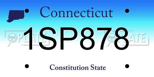 1SP878 Connecticut License Plate