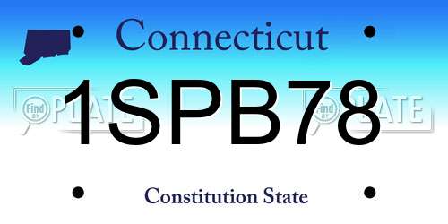 1SPB78 Connecticut License Plate