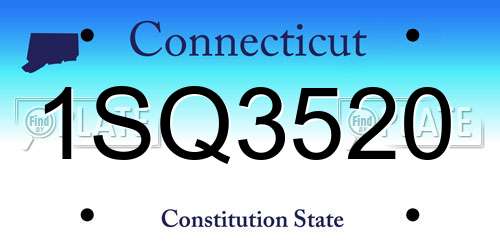 1SQ3520 Connecticut License Plate