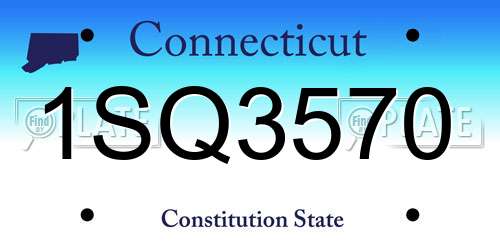 1SQ3570 Connecticut License Plate