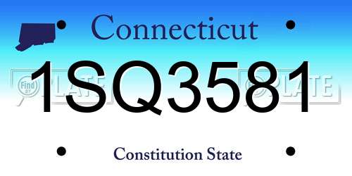 1SQ3581 Connecticut License Plate