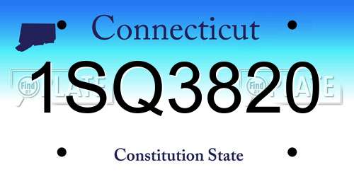 1SQ3820 Connecticut License Plate