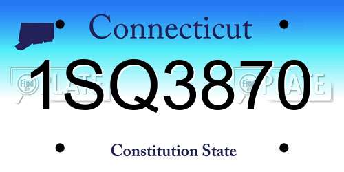 1SQ3870 Connecticut License Plate