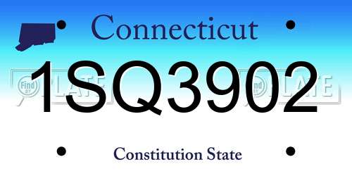 1SQ3902 Connecticut License Plate