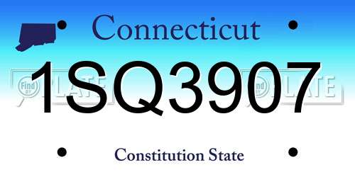 1SQ3907 Connecticut License Plate