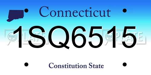 1SQ6515 Connecticut License Plate
