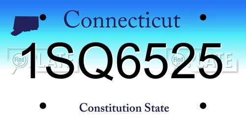 1SQ6525 Connecticut License Plate
