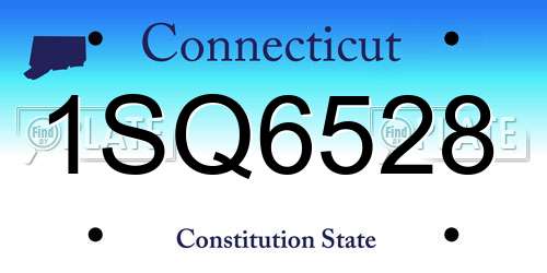 1SQ6528 Connecticut License Plate