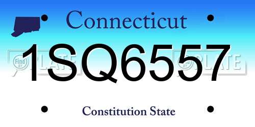 1SQ6557 Connecticut License Plate