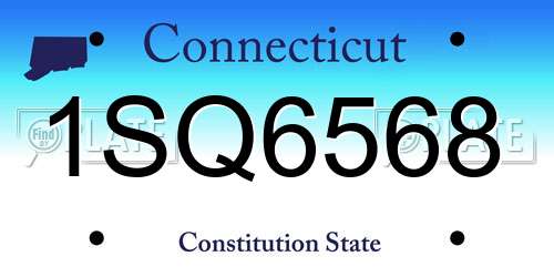 1SQ6568 Connecticut License Plate