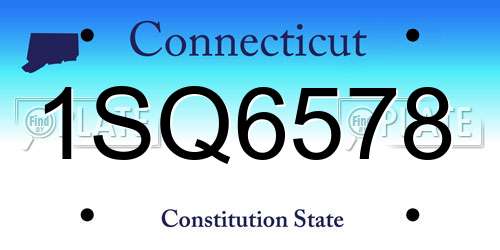 1SQ6578 Connecticut License Plate