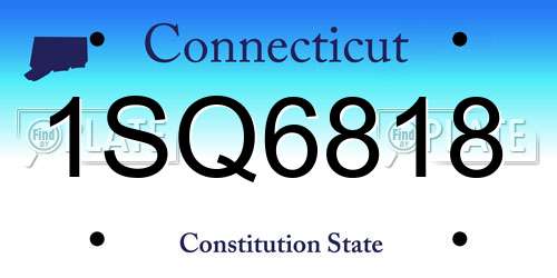 1SQ6818 Connecticut License Plate