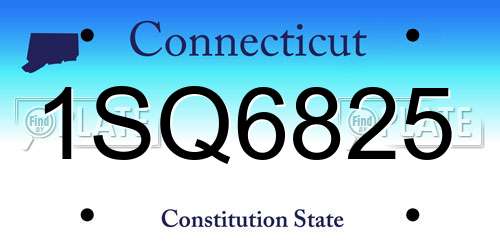1SQ6825 Connecticut License Plate