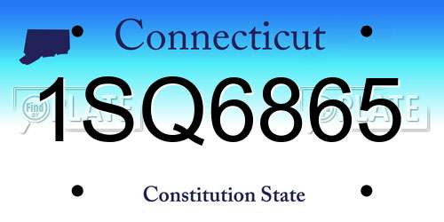 1SQ6865 Connecticut License Plate