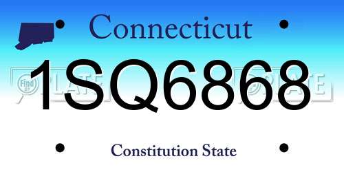 1SQ6868 Connecticut License Plate