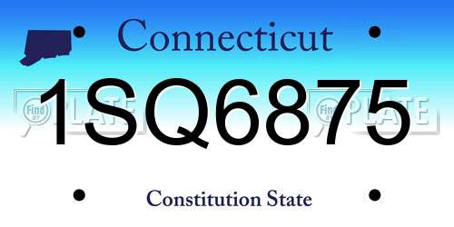 1SQ6875 Connecticut License Plate