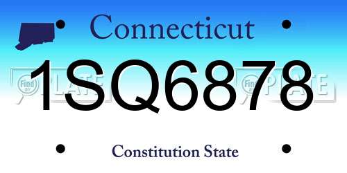 1SQ6878 Connecticut License Plate