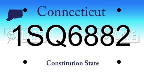 1SQ6882 Connecticut License Plate