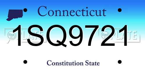 1SQ9721 Connecticut License Plate