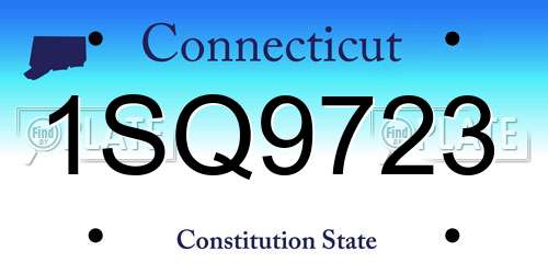 1SQ9723 Connecticut License Plate