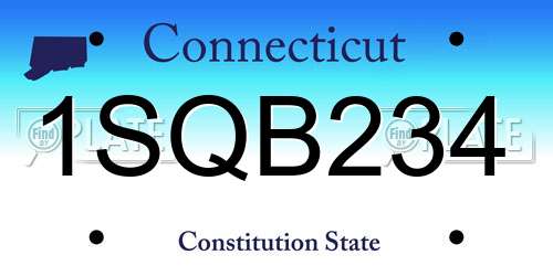 1SQB234 Connecticut License Plate