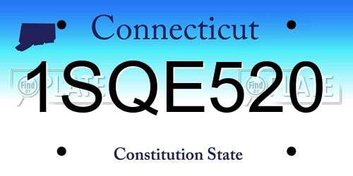 1SQE520 Connecticut License Plate