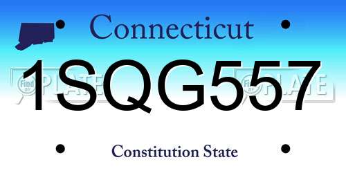 1SQG557 Connecticut License Plate