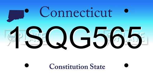 1SQG565 Connecticut License Plate