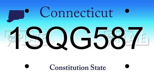 1SQG587 Connecticut License Plate