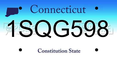 1SQG598 Connecticut License Plate