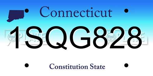1SQG828 Connecticut License Plate