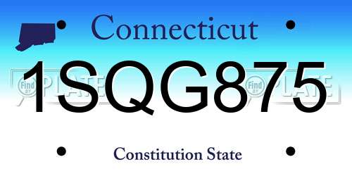 1SQG875 Connecticut License Plate