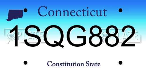 1SQG882 Connecticut License Plate
