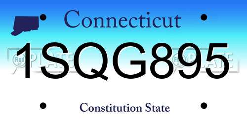 1SQG895 Connecticut License Plate