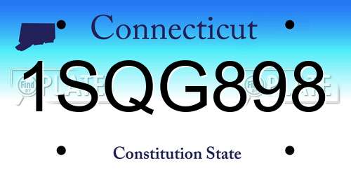 1SQG898 Connecticut License Plate