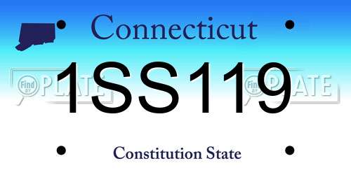 1SS119 Connecticut License Plate