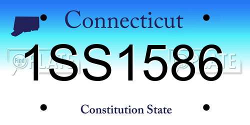 1SS1586 Connecticut License Plate