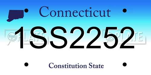 1SS2252 Connecticut License Plate