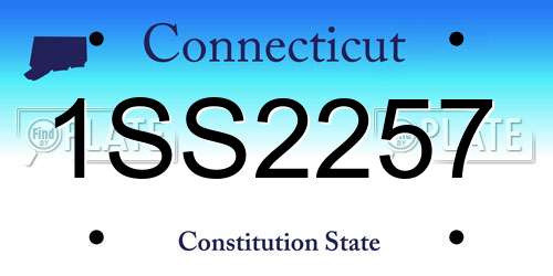 1SS2257 Connecticut License Plate